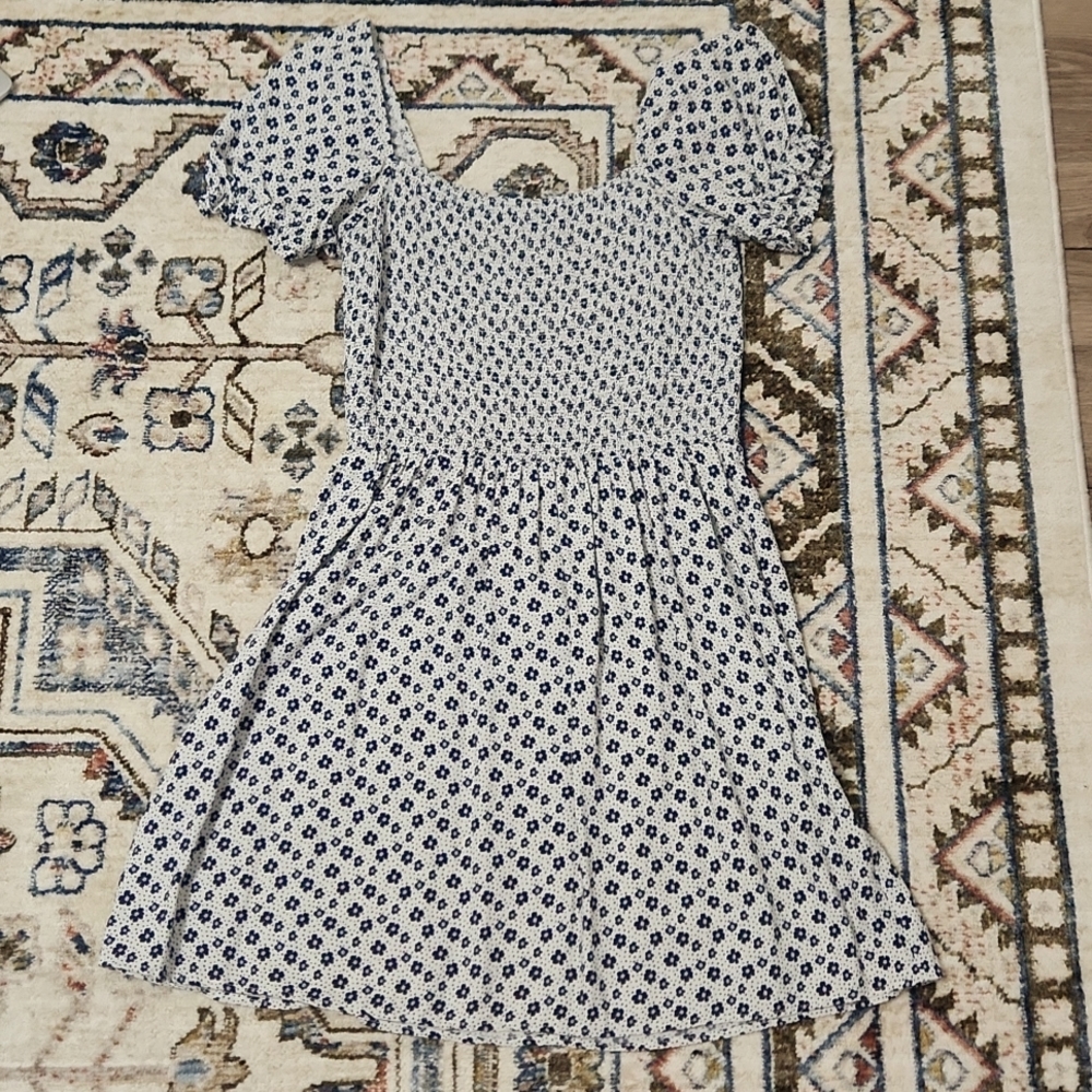 ☆White, Floral Print, My Michelle, Puff Sleeve Dress☆